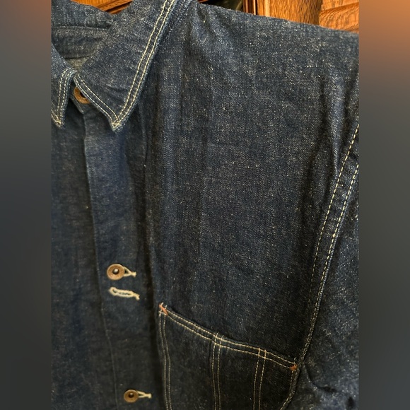 Orslow 1940 Vintage Lined Denim 4 Pocket Coverall Jacket Size 1 - Picture 7 of 11